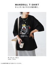 画像をギャラリービューアに読み込む, Tシャツ antiqua×マンドリル ロゴ入り M/L