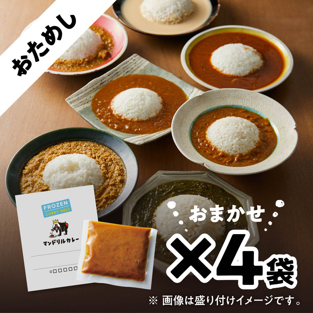 【お試し】マンドリルの冷凍カレー　おまかせ4袋セット